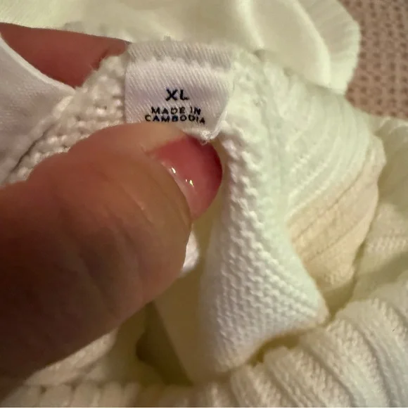 GAP Cream Turtleneck Sweater Women’s Size XL Ribbed Knit Drop Shoulder Cozy - Picture 7 of 11